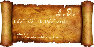 Léránt Dávid névjegykártya